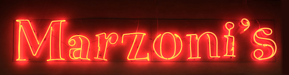 Marzoni's neon sign